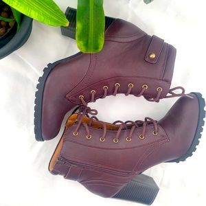 Style and co burgundy boots.